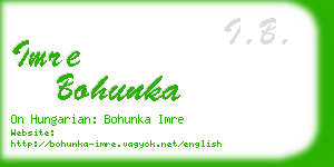 imre bohunka business card